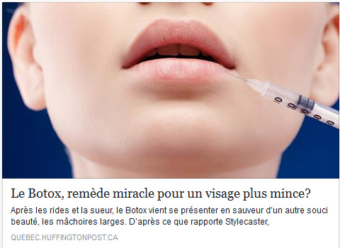 Image : La toxine botulique, remède miracle pour un visage plus mince ?